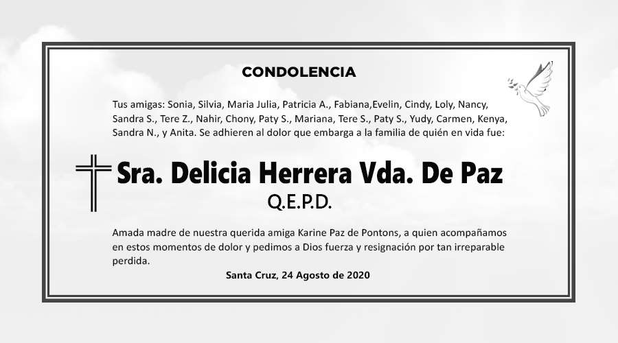 Sra. Delicia Herrera Vda. de Paz