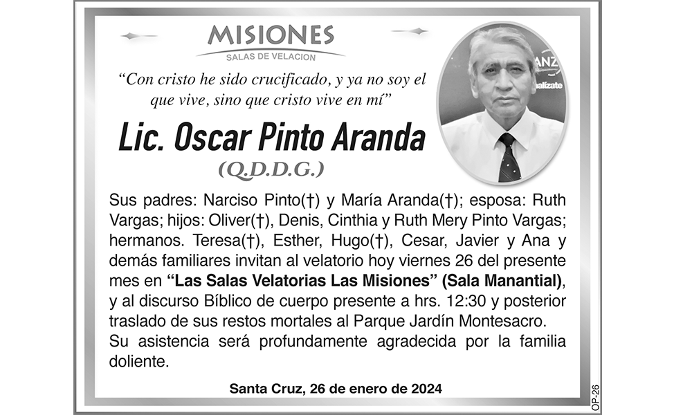 Lic. Oscar Pinto Aranda