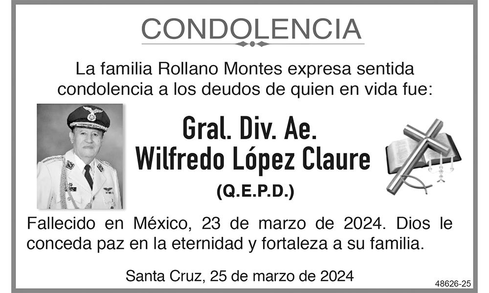 Gral. Div. Ae. Wilfredo López Claure