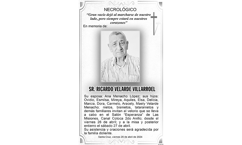 Sr. Ricardo Velarde Villarroel
