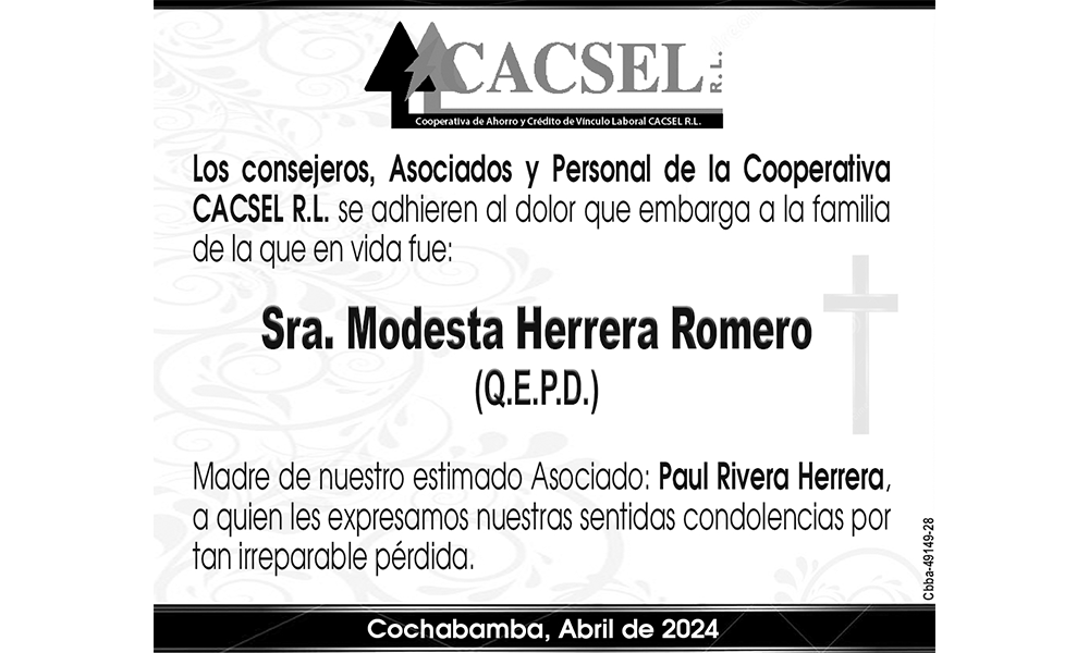 Sra. Modesta Herrera Romero