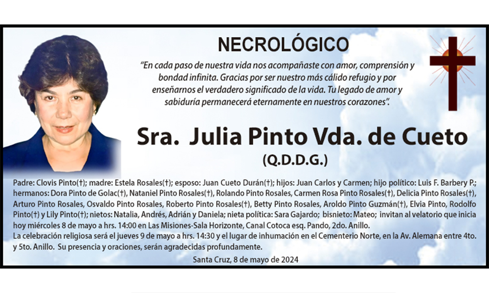 Sra. Julia Pinto Vda. de Cueto
