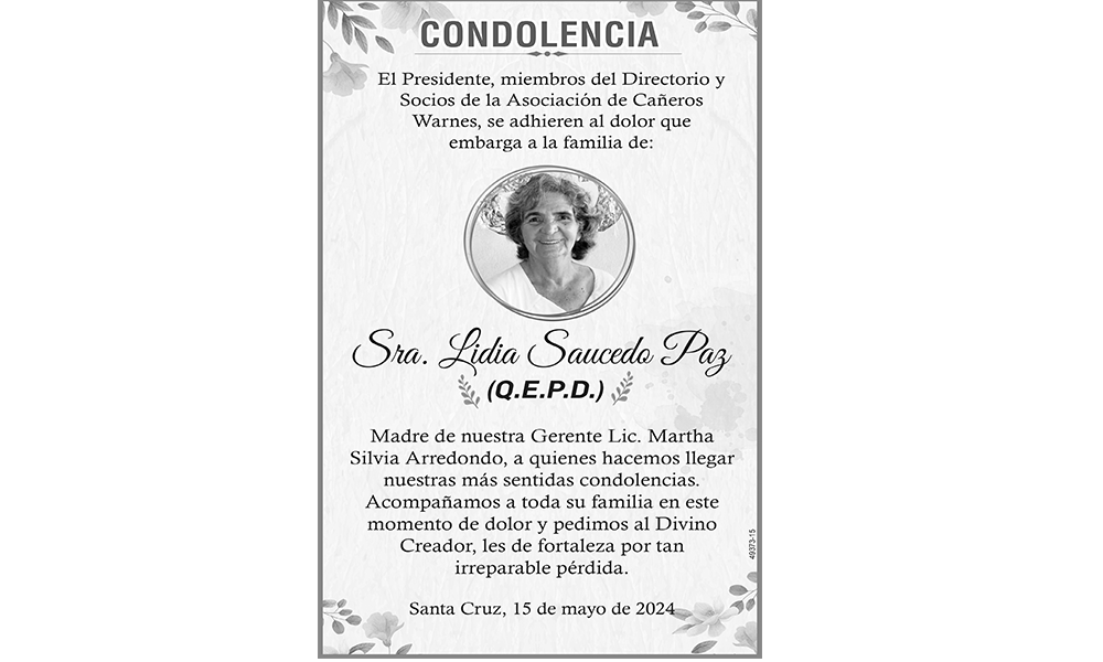 Sra. Lidia Saucedo Paz