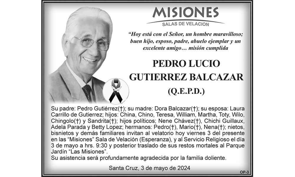 PEDRO LUCIO GUTIERREZ BALCAZAR