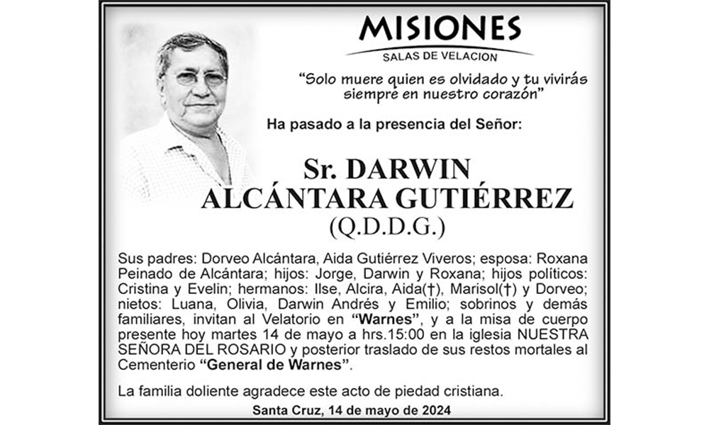 Sr. Darwin Alcántara Gutiérrez